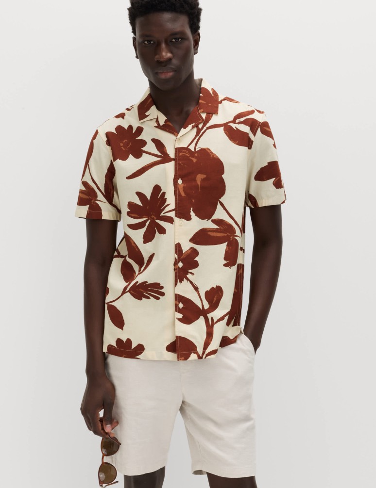 Košile klasického střihu s krátkým rukávem, z čisté bavlny