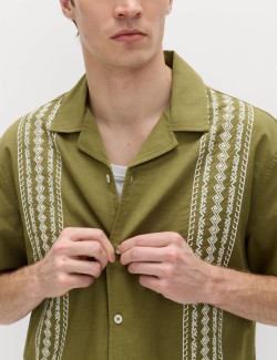 Relaxed Fit Cotton Rich Short Sleeve Shirt