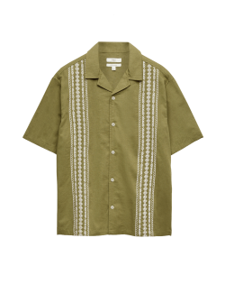 Relaxed Fit Cotton Rich Short Sleeve Shirt