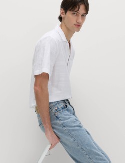 Košile klasického střihu s krátkým rukávem, z čisté bavlny