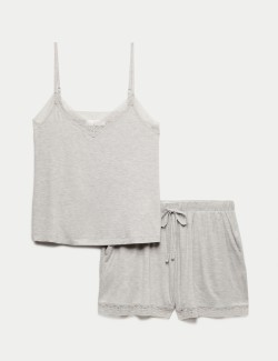 Lace Trim Cami Shortie Set