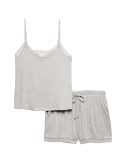 Lace Trim Cami Shortie Set