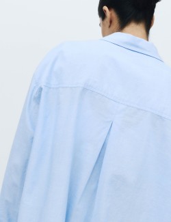 Pure Cotton Chambray Collared Nightshirt
