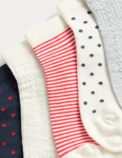 Pruhované krátké ponožky Trainer Liners™ s vysokým podílem bavlny, sada 5 párů