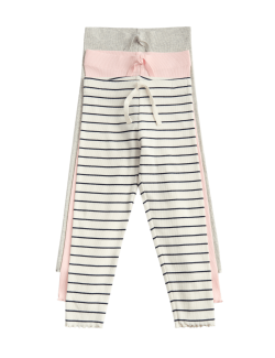 Proužkované legíny s vysokým obsahem bavlny (2–8 let)