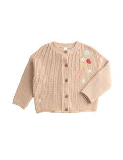 Vyšívaný kardigan z čisté bavlny s motivem jahod (0–3 roky)