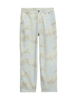 Maskáčové džíny, volný střih (2–16 let)