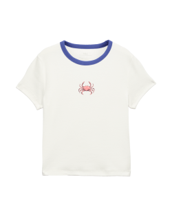 Tričko s vysokým podílem bavlny a grafickým motivem (6–16 let)