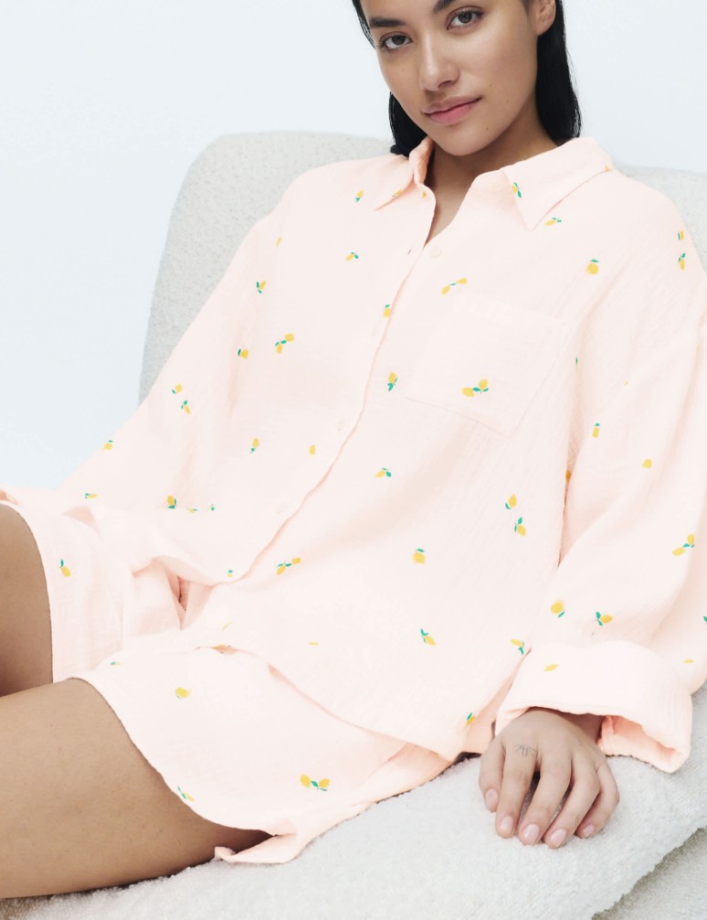 Pure Cotton Muslin Printed Shortie Set