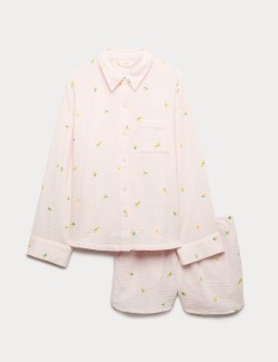 Pure Cotton Muslin Printed Shortie Set