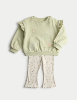 2pc Cotton Rich Embroidered Sweat Outfit (0-3 Yrs)