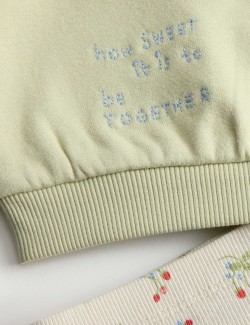 2pc Cotton Rich Embroidered Sweat Outfit (0-3 Yrs)