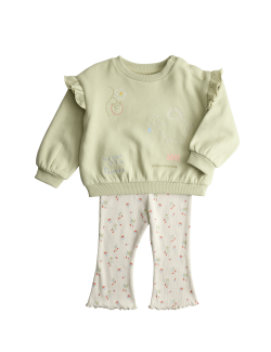 2pc Cotton Rich Embroidered Sweat Outfit (0-3 Yrs)