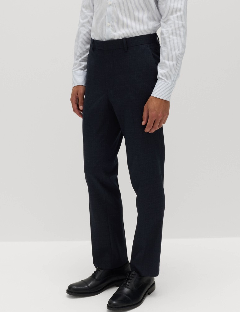 Regular Fit Textured Stretch Suit Trousers