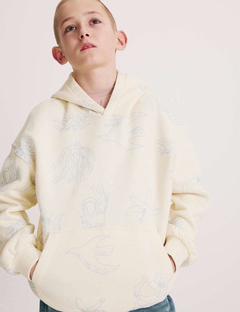 Cotton Rich Patterned Hoodie (6-16 Yrs)