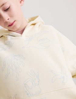 Cotton Rich Patterned Hoodie (6-16 Yrs)