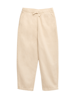 Relaxed Cotton Rich Lightweight Trousers (6-16 Yrs)