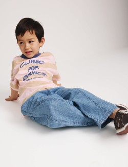 Ripstopové džíny s rovnými nohavicemi z čisté bavlny (2–8 let)