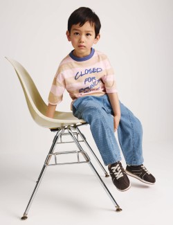 Ripstopové džíny s rovnými nohavicemi z čisté bavlny (2–8 let)