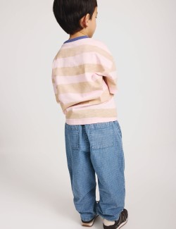 Ripstopové džíny s rovnými nohavicemi z čisté bavlny (2–8 let)