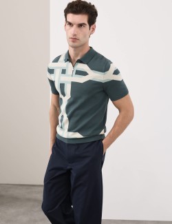 Pletené polokošile z mercerované bavlny s řetízkovým potiskem