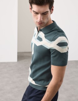 Pletené polokošile z mercerované bavlny s řetízkovým potiskem