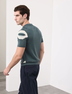 Pletené polokošile z mercerované bavlny s řetízkovým potiskem