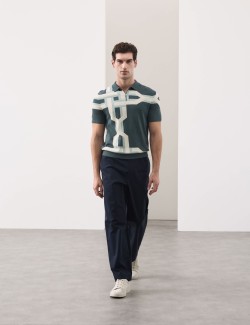 Pletené polokošile z mercerované bavlny s řetízkovým potiskem