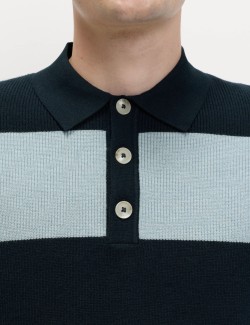 Cotton Blend Striped Rugby Shirt