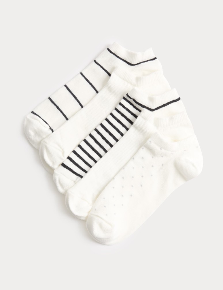 5 Pack Cotton Rich Patterned Trainer Liners™