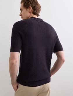 Pletená polokošile s vysokým podílem vlny merino a příměsí hedvábí