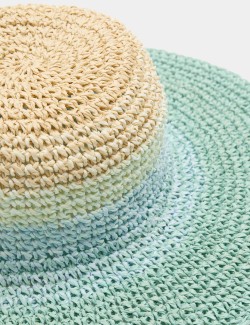 Kids' Straw Ombré Wide Brim Hat (18 Mths-13 Yrs)
