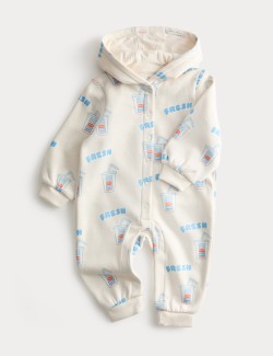 Cotton Rich Milkshake Print Hooded All in One (7lbs-3 Yrs)