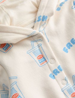 Overal s kapucí, s potiskem Milkshake a vysokým podílem bavlny (3,2 kg–3 roky)