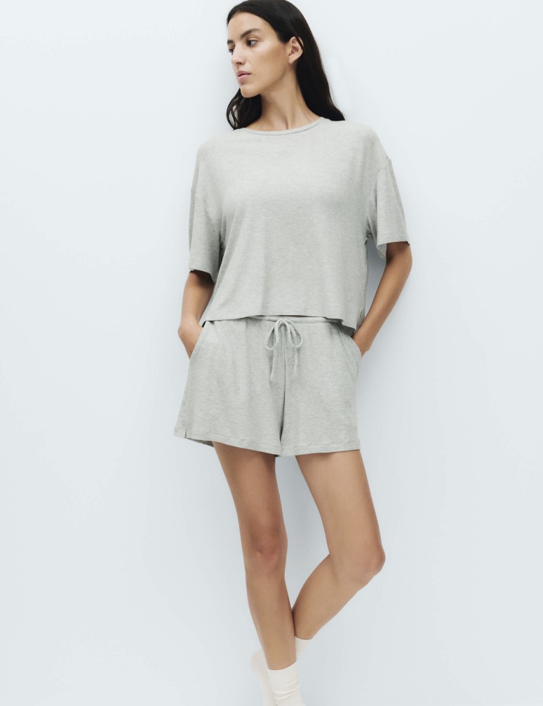 Modal Rich Ribbed Pyjama Shorts