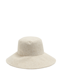 Wide Brim Bucket Hat with Linen