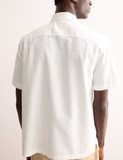 Regular Fit Luxury Linen Cotton Blend Short Sleeve Shirt