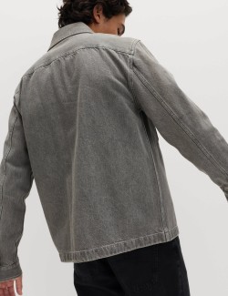 Čistě bavlněná džínová bundokošile