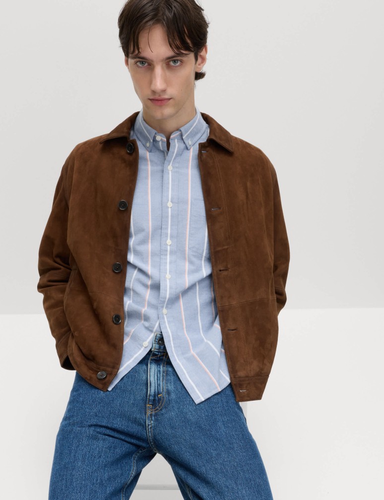 Cotton Rich Striped Oxford Shirt