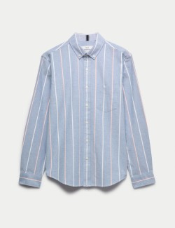 Cotton Rich Striped Oxford Shirt