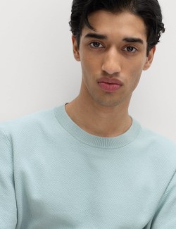 Cotton Rich Textured Knitted T-Shirt