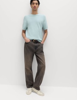 Cotton Rich Textured Knitted T-Shirt
