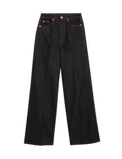 Elegantní džíny se širokými nohavicemi a vysokým pasem