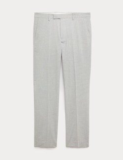 Tailored Fit Textured Stretch Suit Trousers