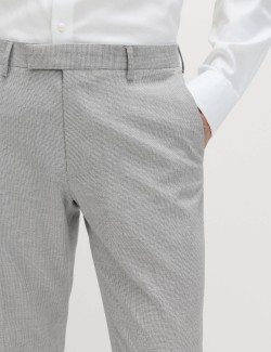 Tailored Fit Textured Stretch Suit Trousers
