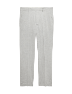 Tailored Fit Textured Stretch Suit Trousers