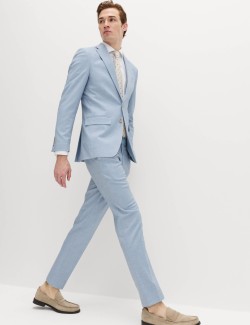 Slim Fit Textured Stretch Suit Jacket