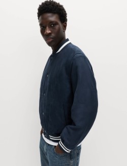 Semišová bunda z umělé kožešiny s vycpávkami