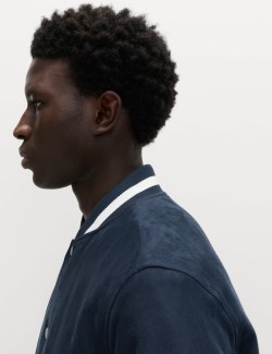 Semišová bunda z umělé kožešiny s vycpávkami