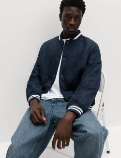 Semišová bunda z umělé kožešiny s vycpávkami